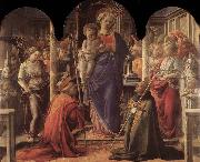 Fra Filippo Lippi Madonna and Child with St Fredianus and St Augustine oil painting on canvas